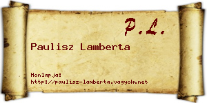 Paulisz Lamberta névjegykártya